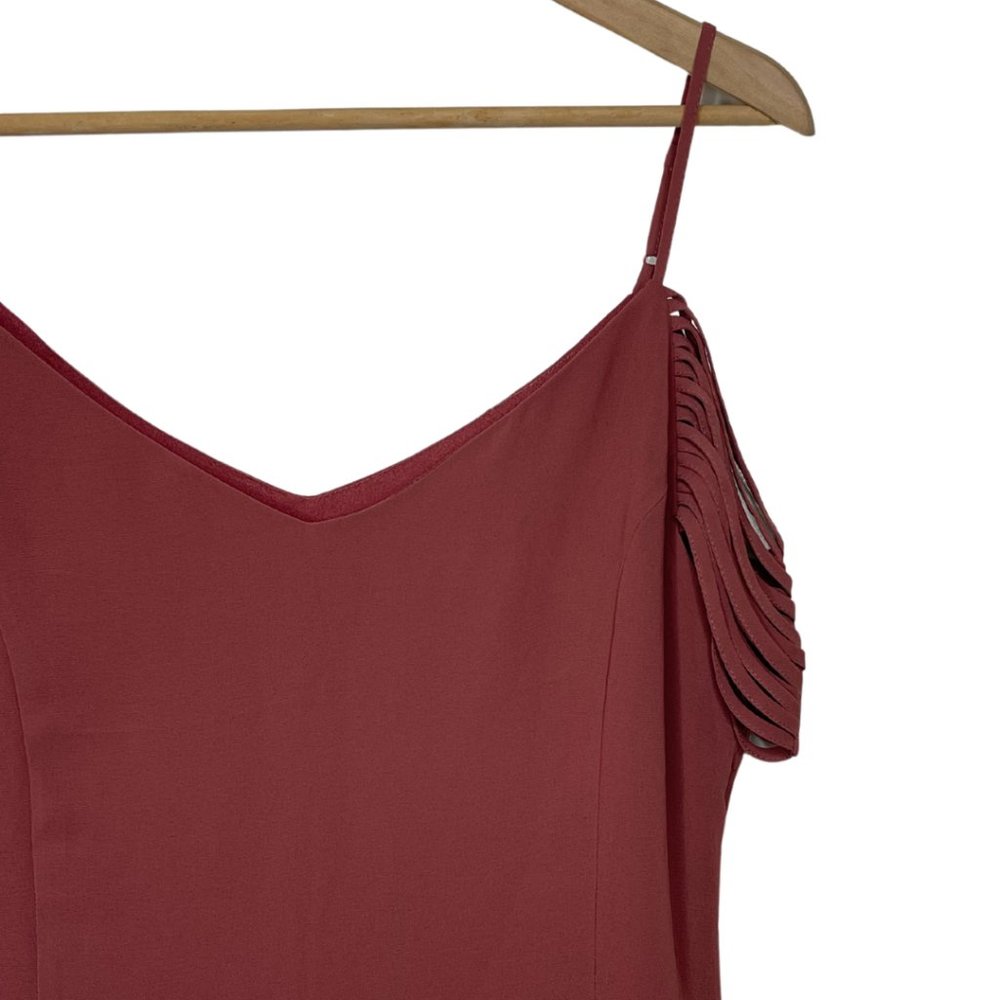 NAKED ZEBRA | Dusty Rose Strappy Cold Shoulder Top | Size L - Picture 2 of 8